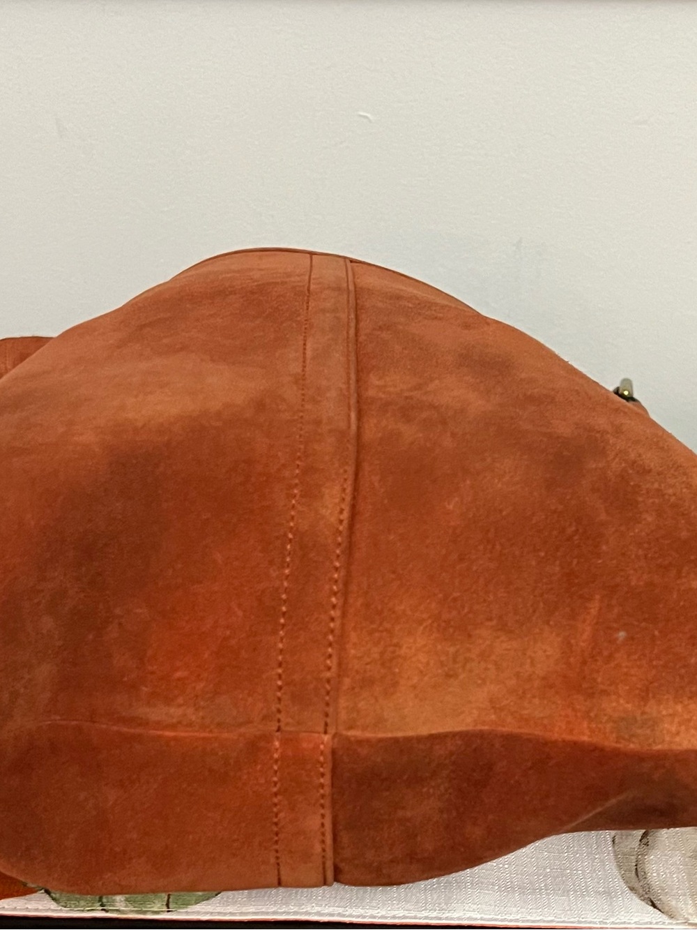 Vintage Coach Authentic Suede Braided Flap Shoulder Bag Rust - Picture 10 of 13